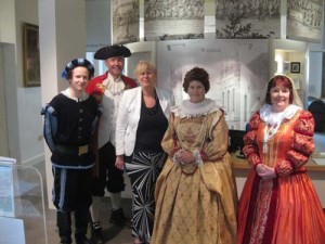 Actors dressed up in the Information centre